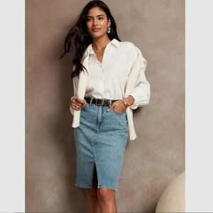 Banana Republic Women Denim Pencil Skirt Medium Wash